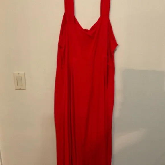 Ava & Viv Sleeveless Button-Front Bright Red Maxi Dress - Picture 7 of 7